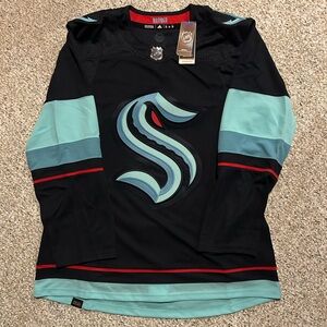 New Adidas Seattle Kraken NHL Authentic Primegreen Home Jersey - Size 50 M NWT
